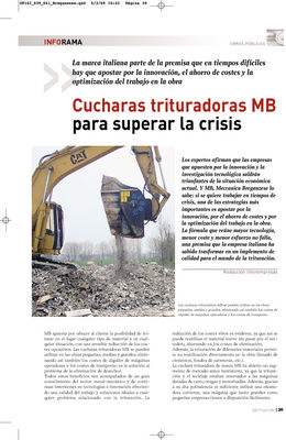 Cucharas trituradoras MB para superar la crisis