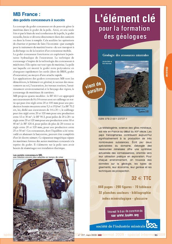  - MB France: des godets concasseurs à succès
