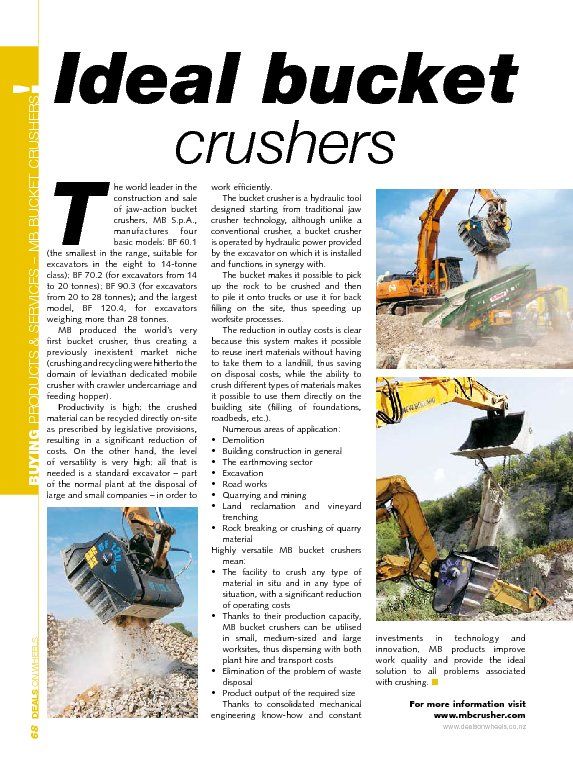  - Ideal bucket crushers