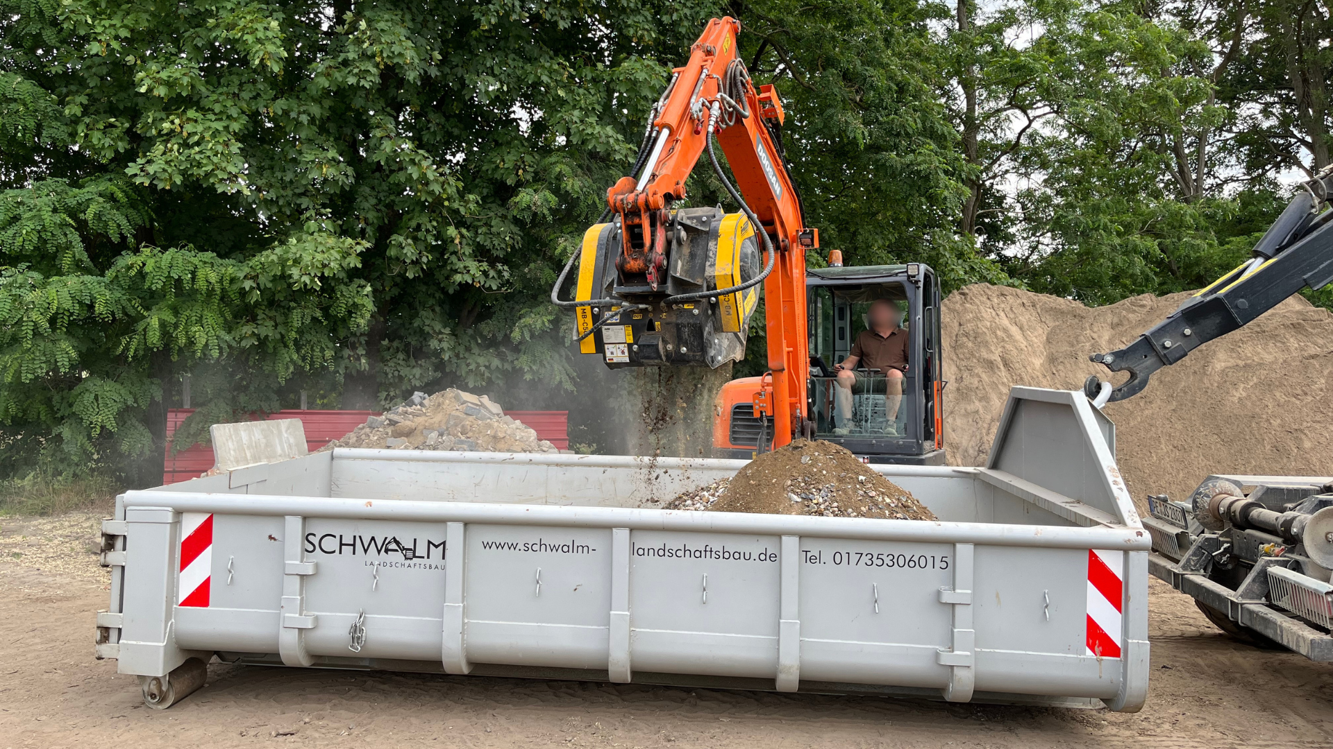 Erfahrungen mit dem MB-C50 Brecherlöffel der Firma Schwalm Landschaftsbau 