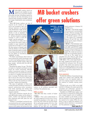 MB bucket crusher offer green solutions