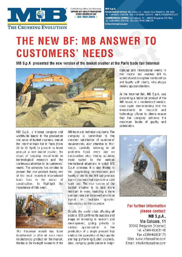  - The new bf: MB answer to customers' needs