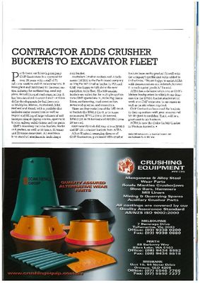 Contractors adds crusher buckets to excavator fleet