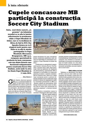 Cupele concasoare MB participã la construcþia Soccer City Stadium