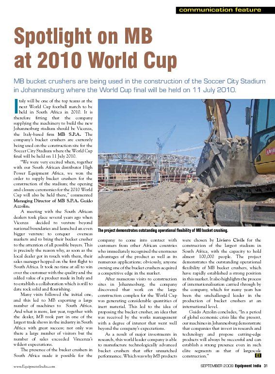 - Spotlight on MB at 2010 World Cup