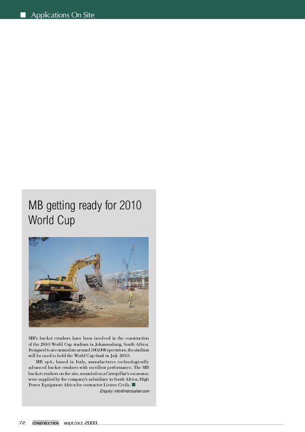  - MB getting ready for 2010 World Cup
