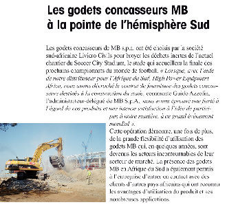 Les godets concasseurs MB à la pointe de l'hémisphère Sud