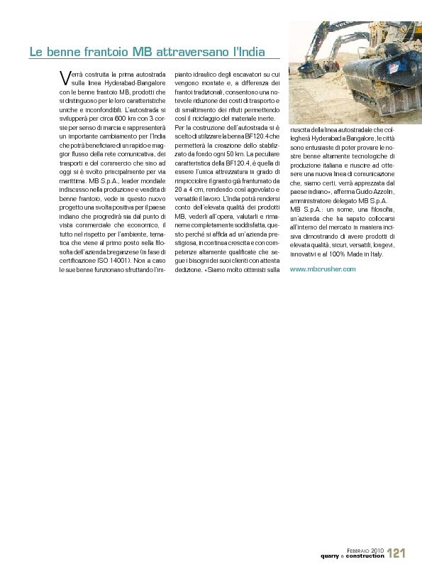  - Le benne frantoio mb attraversano l’India
