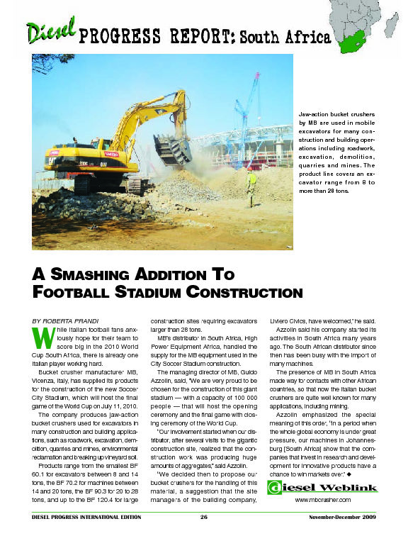  - A SMASHING ADDITION TO FOOTBALL STADIUM CONSTRUCTION