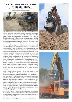 MB Crusher Buckets Run Through India