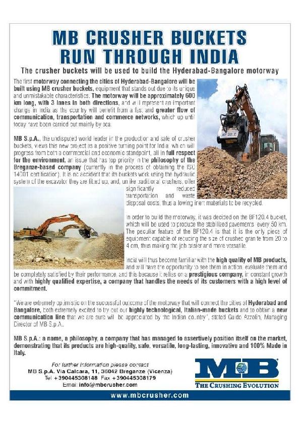  - MB Crusher Buckets Run Through India
