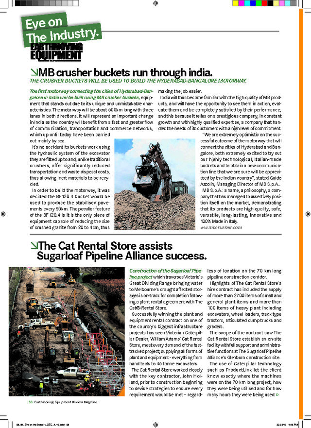  - MB crusher buckets run through india.