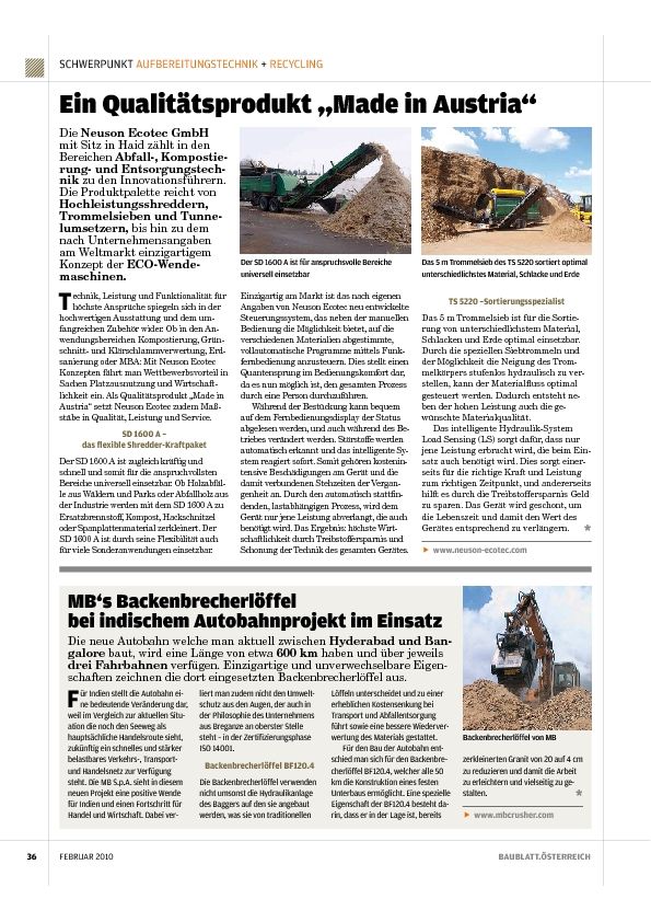  - MB's Backenbrecherloffel bei indischem Autobahnproject im einsatz