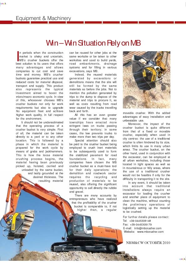  - Win – Win Situation Rely on MB