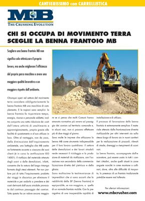 Chi si occupa di movimento terra sceglie la Benna Frantoio MB