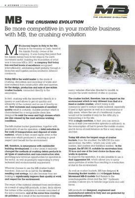 Be more competitive in your marble business  with MB, the crushing evolution