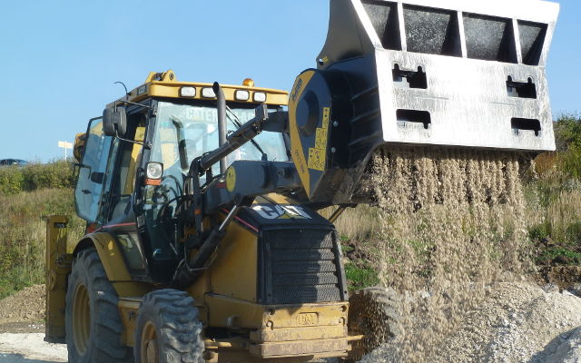 MB-L160 on Caterpillar backoe loader