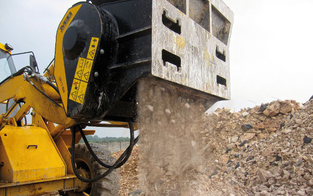 The patented mobile attachments allow contractors to recycle waste materials rather than have the materials collect over time to be trasported.