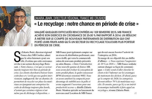  - Le recyclage: notre chance en période de crise