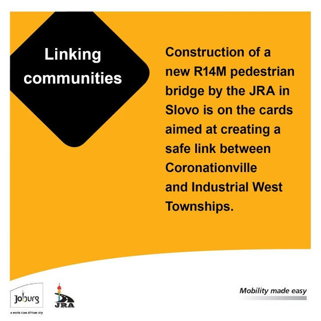 New pedestrian bridge to link Coronationville and industrial west townships