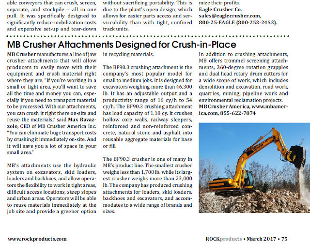  - MB Crusher attachments designed for crush-in-place