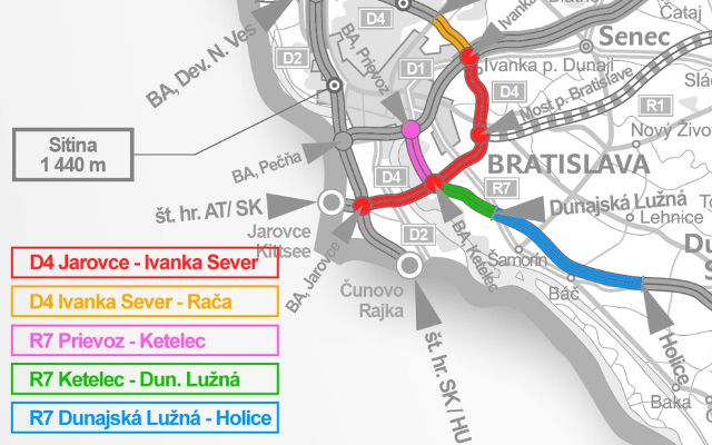 Projekty: diaľnica D4 a rýchlostná cesta R7 pre MB Crusher 