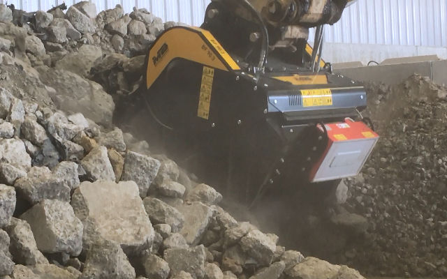 The MB Crusher Bucket, designed for excavators 