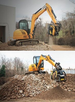 DOUBLE NOUVEAUTÉ CHEZ MB : LES DEUX GODETS LES PLUS PETITS DE LA GAMME VOIENT LE JOUR, LE GODET CRIBLEUR MB-S10 ET LE GODET CONCASSEUR MB-C50