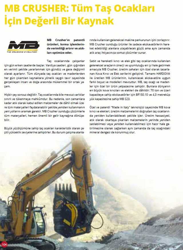  - MB CRUSHER: Tüm Taş Ocakları İçin Değerli Bir Kaynak