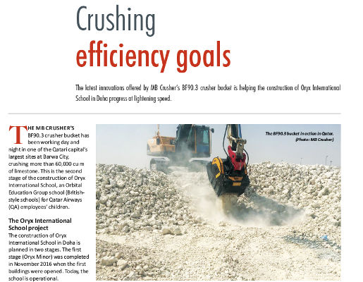  - Crushing efficiency goals