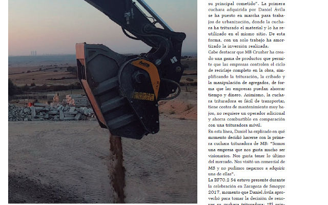  - Excavaciones Guda Ávila sigue apostando por la revolucionaria tecnología de trituración de MB Crusher 