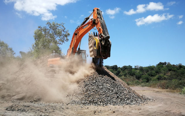 Portable crushing solution for island road building