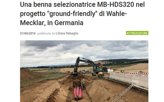 - Una benna selezionatrice MB-HDS320 nel progetto "ground-friendly" di Wahle-Mecklar, in Germania 