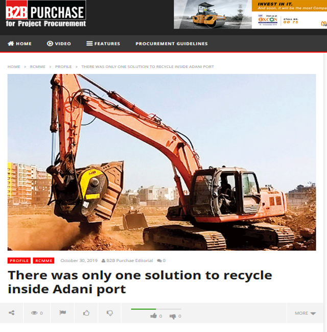  - There was only one solution to recycle inside Adani port 