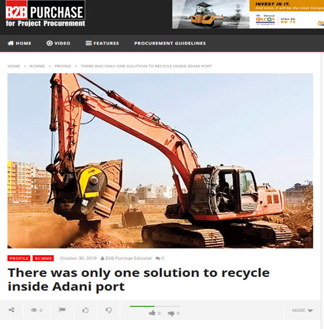  - There was only one solution to recycle inside Adani port 