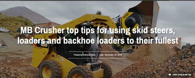  - MB Crusher top tips for using skid steers, loaders, and backhoe loaders to their fullest