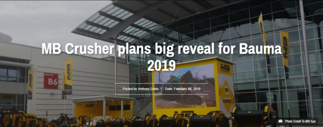  - MB Crusher plans big reveal for Bauma 2019
