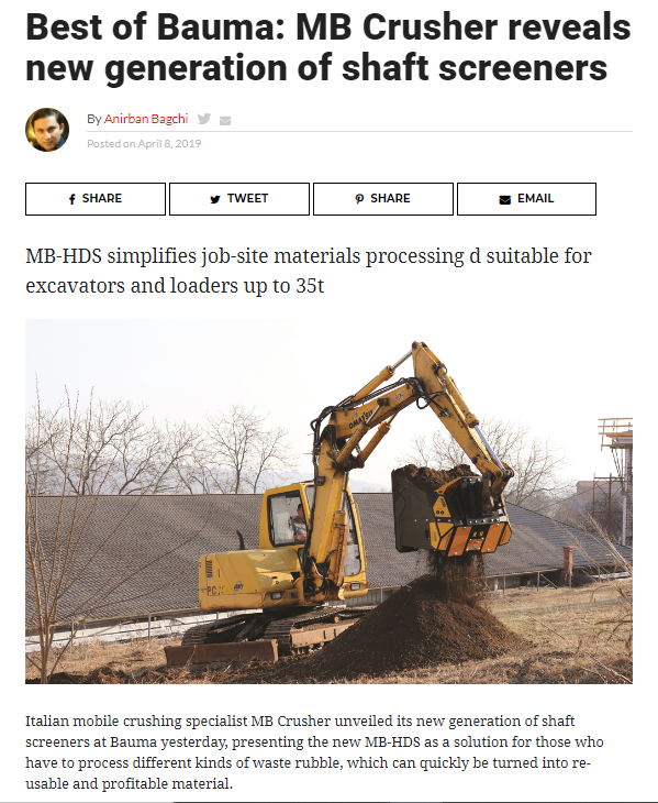  - Best of Bauma: MB Crusher reveals new generation of shaft screeners 