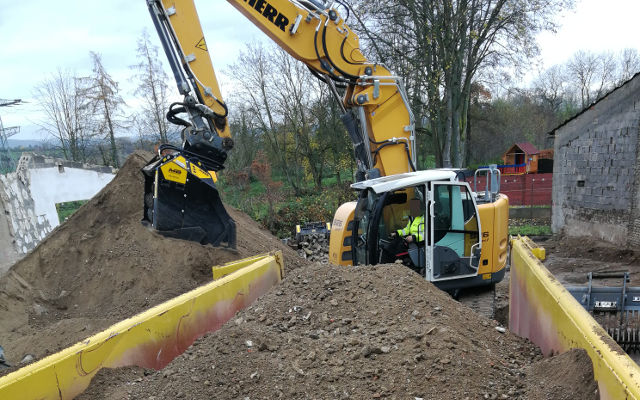 Soil mixed with debris