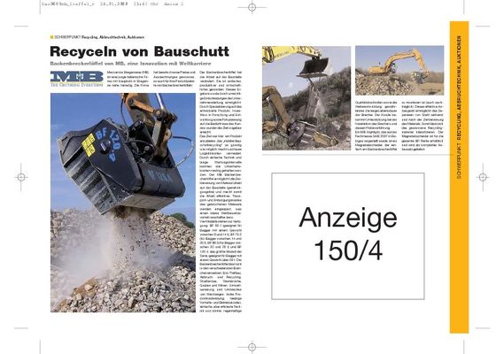 Recyceln von Bauschutt