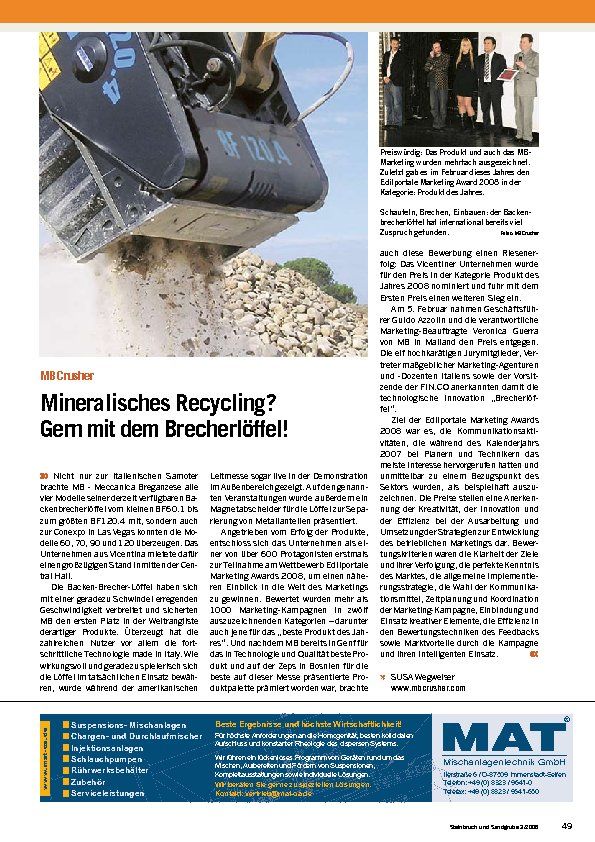  - Mineralisches Recycling? Gern mit dem Brecherlöffel!