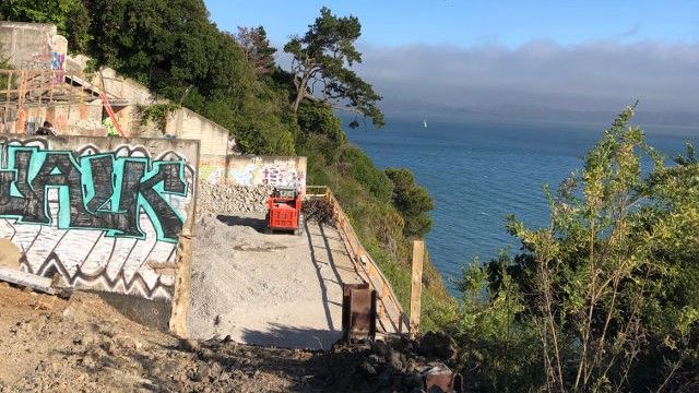 Winding roads, impossible terrain, hillside job site. A nightmare for any demolition job.