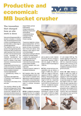 Productive and economical: MB bucket crusher