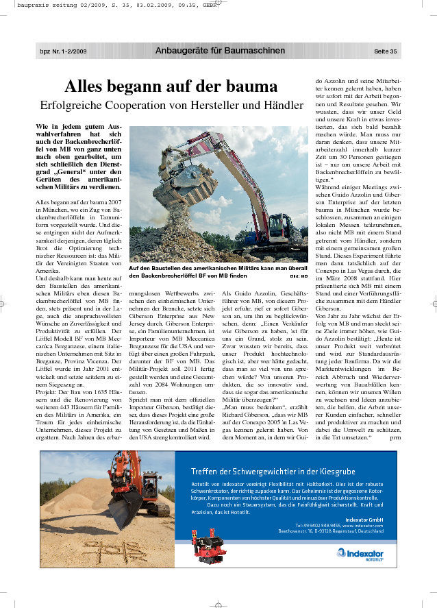  - Alles begann auf der bauma Erfolgreiche Cooperation von Hersteller und Händler